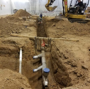 Industrial Process Piping, caustic drain construction